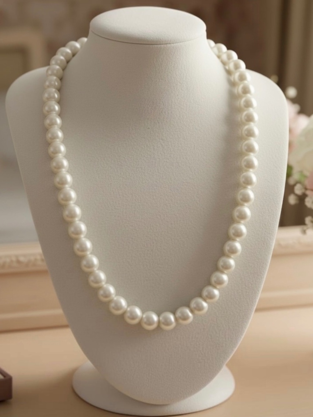Faux White Pearl Necklace with a Smooth High Lustre Finish Pre-Owned